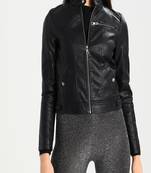women's black napa leather biker jacket classic moto zip style exclusive unique