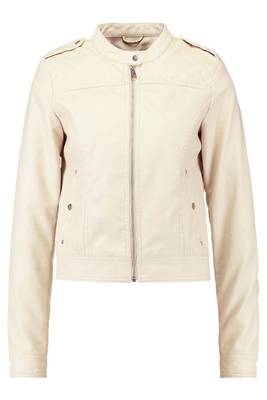 women's cream napa leather biker jacket classic moto zip style 1