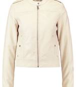 women's cream napa leather biker jacket classic moto zip style