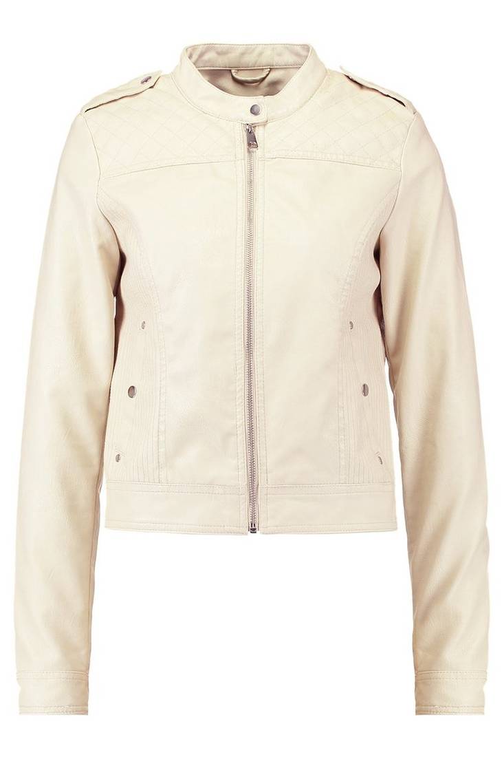 Women cream 100% lambskin leather jacket biker motorcycle napa leather jacket-cl-w284