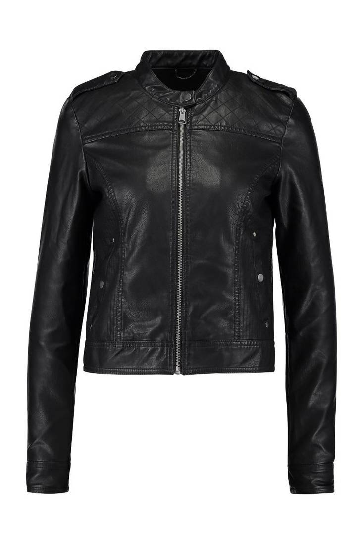 Women black 100% lambskin black leather jacket biker motorcycle napa leather jacket-cl-w285