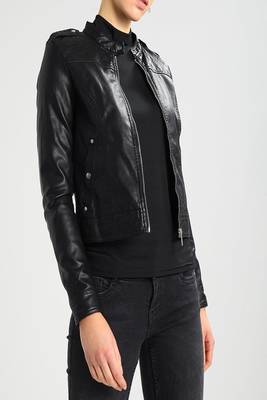 women's black napa leather biker jacket classic moto zip style exclusive special 2