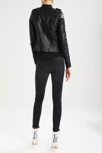 women's black napa leather biker jacket classic moto zip style exclusive special