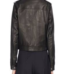 Women black 100% lambskin black leather jacket biker motorcycle napa leather jacket-cl-w286