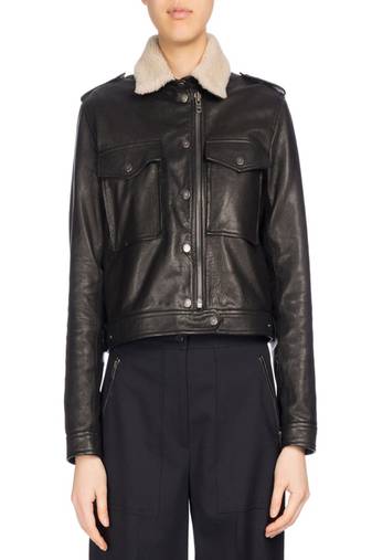 Women black 100% lambskin black leather jacket biker motorcycle napa leather jacket-cl-w286