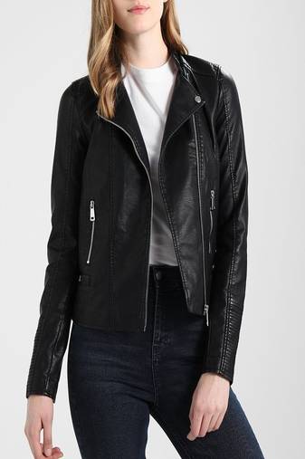 women's black napa leather biker jacket classic moto zip style exclusive high quality