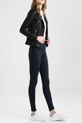 women's black napa leather biker jacket classic moto zip style exclusive high quality 3