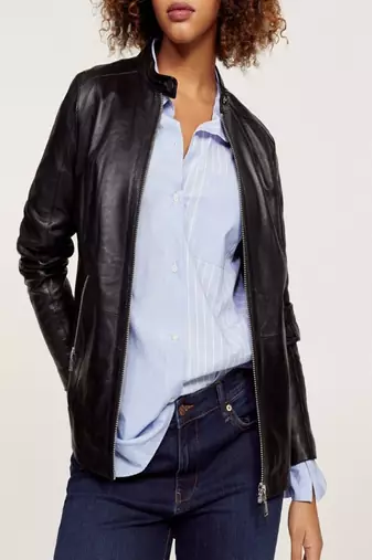 women's black napa leather biker jacket classic moto zip style exclusive top grade