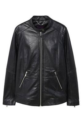 women's black napa leather biker jacket classic moto zip style exclusive top grade 1