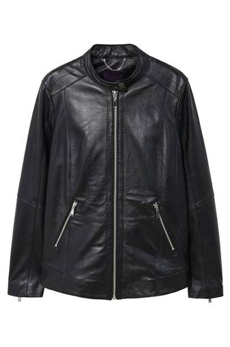 Women black 100% lambskin black leather jacket biker motorcycle napa leather jacket-cl-w289