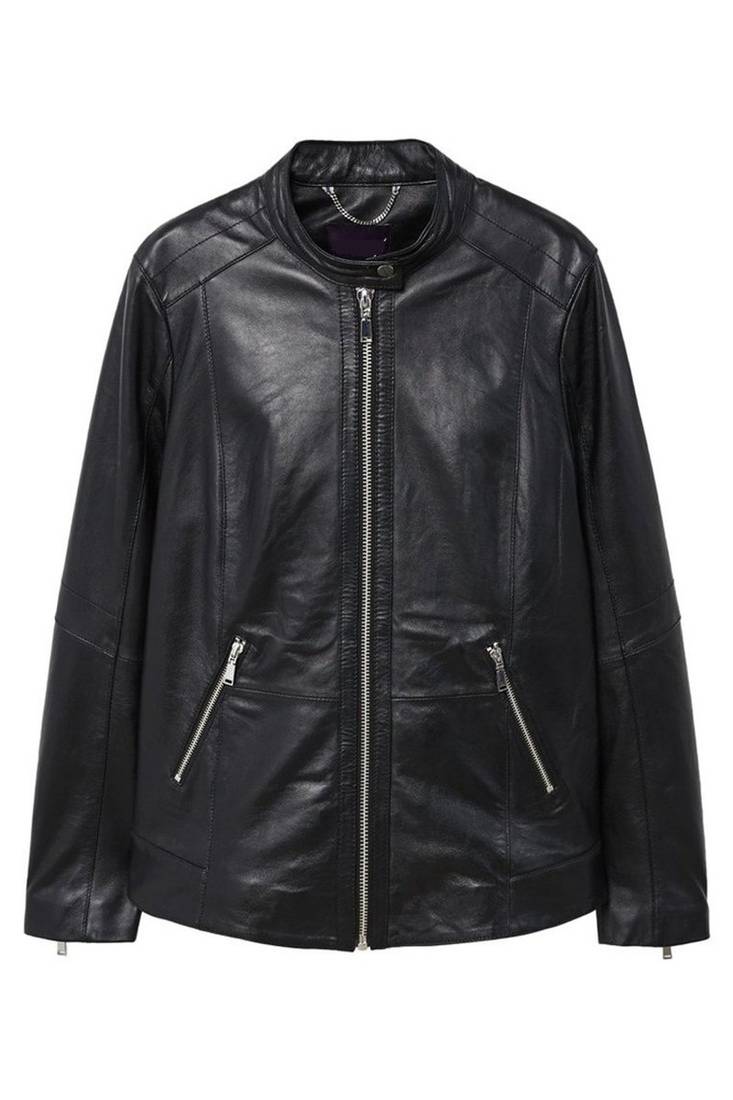 Women black 100% lambskin black leather jacket biker motorcycle napa leather jacket-cl-w289