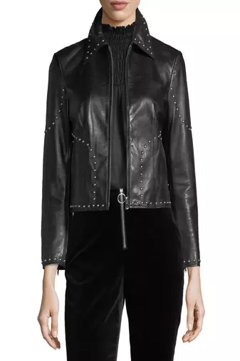 women's black napa leather biker jacket classic moto zip style exclusive fine