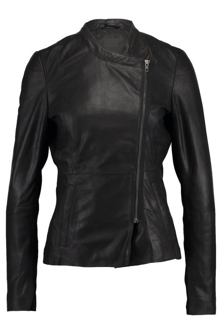 Women black 100% lambskin black leather jacket biker motorcycle napa leather jacket-cl-w291