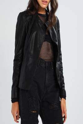 women's black napa leather biker jacket classic moto zip style exclusive pro 3