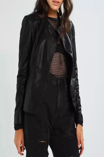 women's black napa leather biker jacket classic moto zip style exclusive pro