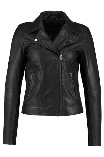 Women black 100% lambskin black leather jacket biker motorcycle napa leather jacket-292