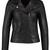 Women black 100% lambskin black leather jacket biker motorcycle napa leather jacket-292