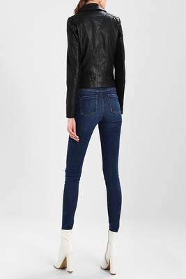 women's black napa leather biker jacket classic moto zip style exclusive ultimate 2