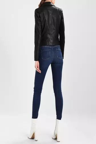 women's black napa leather biker jacket classic moto zip style exclusive ultimate