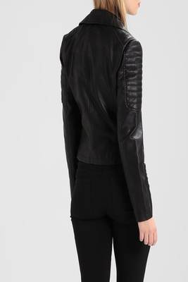 women's black napa leather biker jacket classic moto zip style exclusive advanced 2
