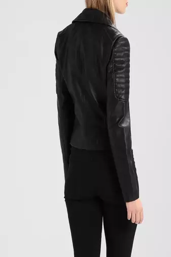 women's black napa leather biker jacket classic moto zip style exclusive advanced