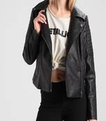 women's black napa leather biker jacket classic moto zip style exclusive advanced