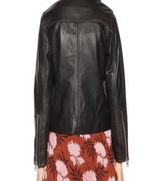 Women black 100% lambskin black leather jacket biker motorcycle napa leather jacket-295