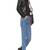 Women black 100% lambskin black leather jacket biker motorcycle napa leather jacket-295