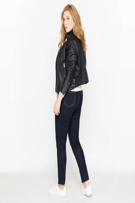 women's black napa leather biker jacket classic moto zip style modern exclusive 2