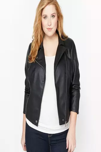women's black napa leather biker jacket classic moto zip style modern exclusive
