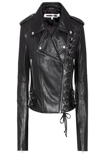 Women black 100% lambskin black leather jacket biker motorcycle napa leather jacket-299