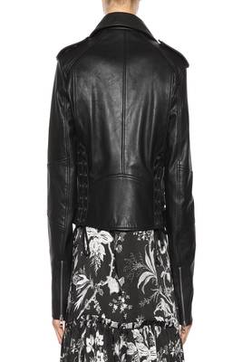women's black napa leather biker jacket classic moto zip style modern modern 3