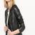 Women 100% lambskin black leather jacket biker motorcycle napa leather jacket-301
