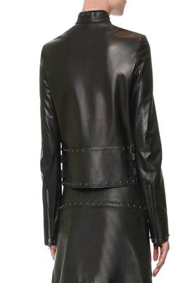 women's genuine lambskin leather biker jacket classic moto zip style exclusive fine 2