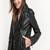 Women’s genuine lambskin black leather biker jacket slim fit designer motorcycle-c304