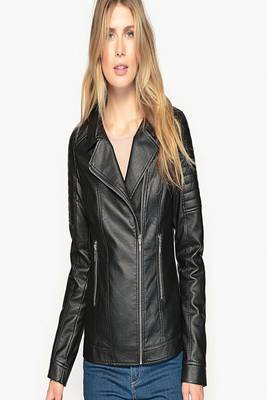 women's black lambskin leather biker jacket classic moto zip style exclusive classic 1