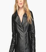 women's black lambskin leather biker jacket classic moto zip style exclusive classic