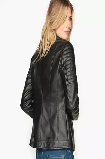 women's black lambskin leather biker jacket classic moto zip style exclusive classic