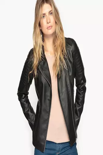 women's black lambskin leather biker jacket classic moto zip style exclusive classic