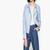 Women’s genuine lambskin sky-blue leather biker jacket slim fit designer motorcycle-308