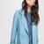 Women’s genuine lambskin blue leather biker jacket slim fit designer motorcycle-c309