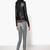 Women’s genuine lambskin black leather biker jacket slim fit designer motorcycle-c311