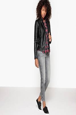 women's black lambskin leather biker jacket classic moto zip style exclusive timeless 3