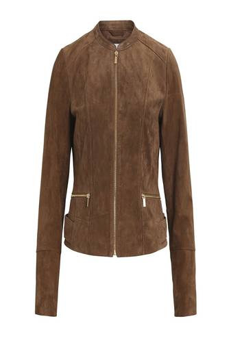 women's brown lambskin leather biker jacket classic moto zip style distinctive