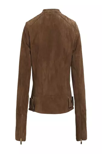 women's brown lambskin leather biker jacket classic moto zip style distinctive