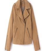 women's brown lambskin leather biker jacket classic moto zip style elite