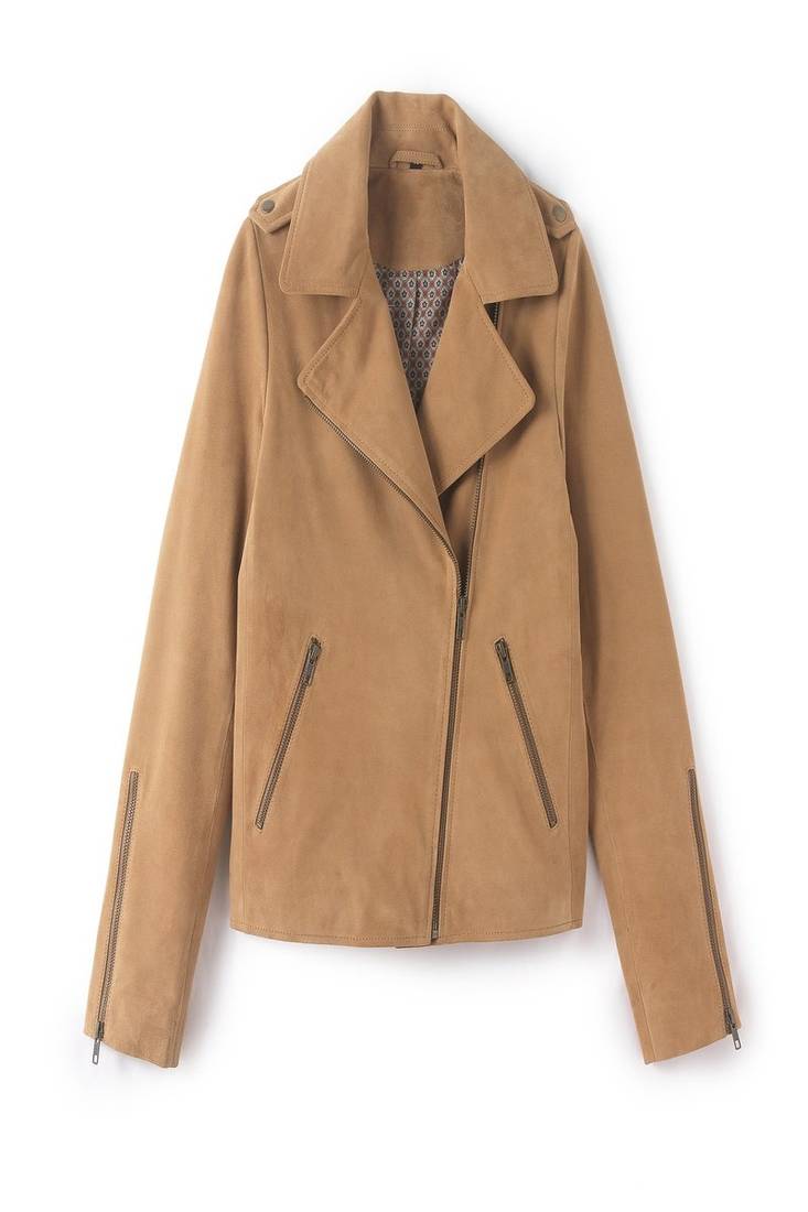 Women’s genuine lambskin brown leather biker jacket slim fit designer motorcycle-cl-w317