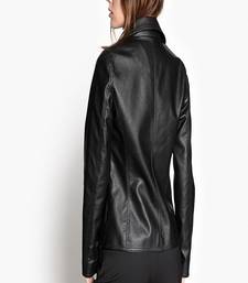 Women’s genuine lambskin black leather biker jacket slim fit designer motorcycle-c319