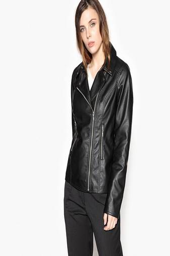 Women’s genuine lambskin black leather biker jacket slim fit designer motorcycle-c319