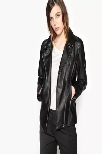 women's black lambskin leather biker jacket classic moto zip style exclusive luxury